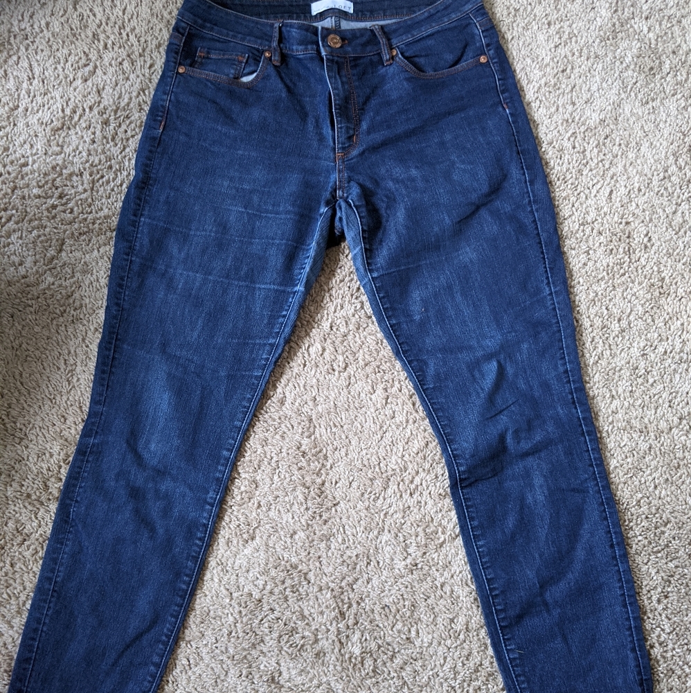 LOFT Dark Wash Curvy Skinny Jeans